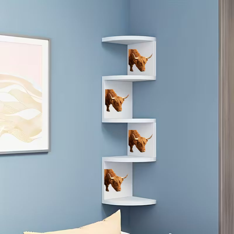 Étagère Murale d'Angle en Plastique à 5 Niveaux