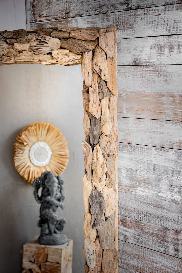 Grand miroir bois flotté