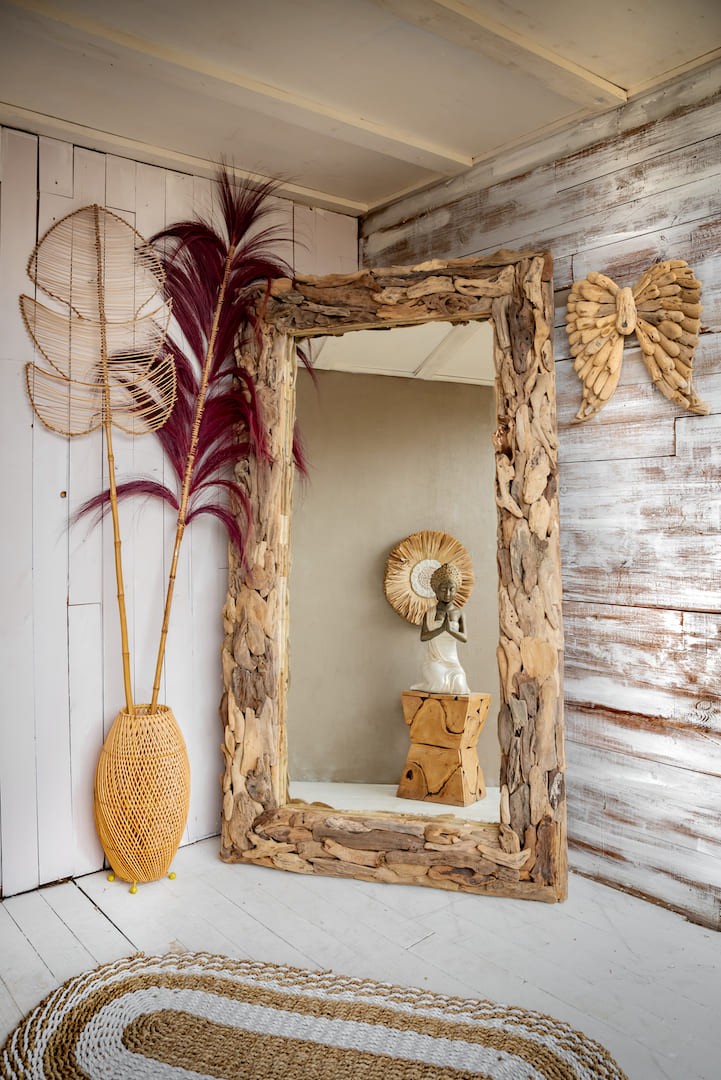 Grand miroir bois flotté