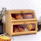 Boîte à Pain en Bois 2 Niveaux