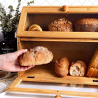 Boîte à Pain en Bois 2 Niveaux