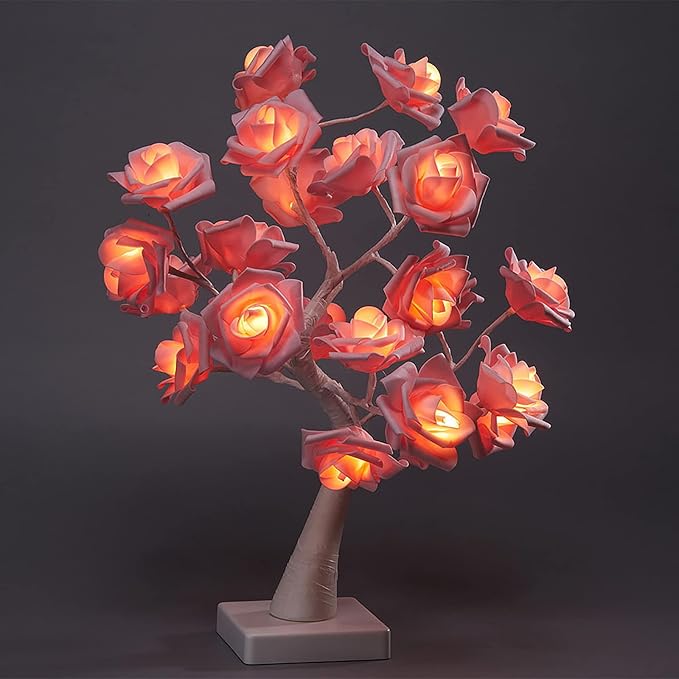Lampe de Table Arbre Fleur de Rose 24 LED