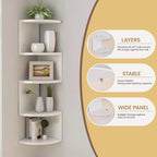 Étagère Murale d'Angle en Plastique à 5 Niveaux