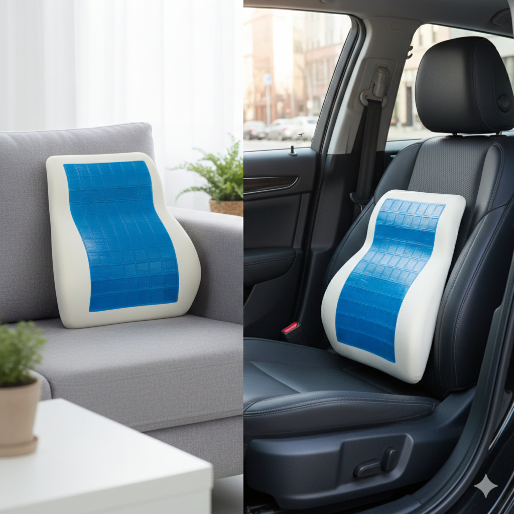 coussin ergonomique à mémoire de forme avec gel rafraîchissant