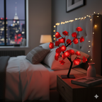 Lampe de Table Arbre Fleur de Rose 24 LED