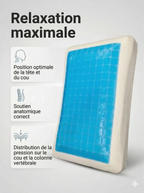 Oreiller à mémoire de forme avec une couche de gel rafraîchissant