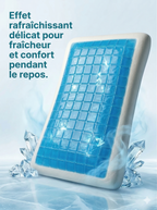 Oreiller à mémoire de forme avec une couche de gel rafraîchissant