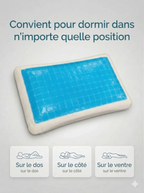 Oreiller à mémoire de forme avec une couche de gel rafraîchissant