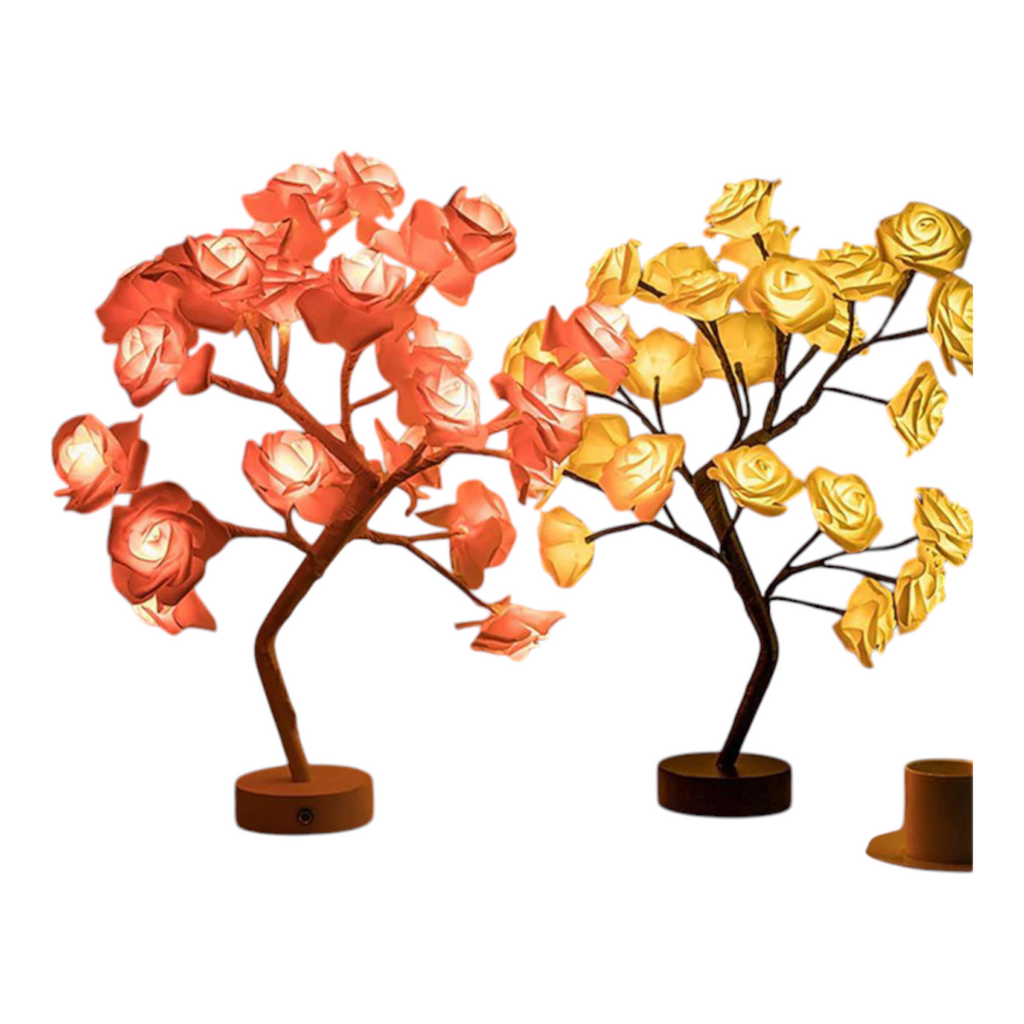 Lampe de Table Arbre Fleur de Rose 24 LED