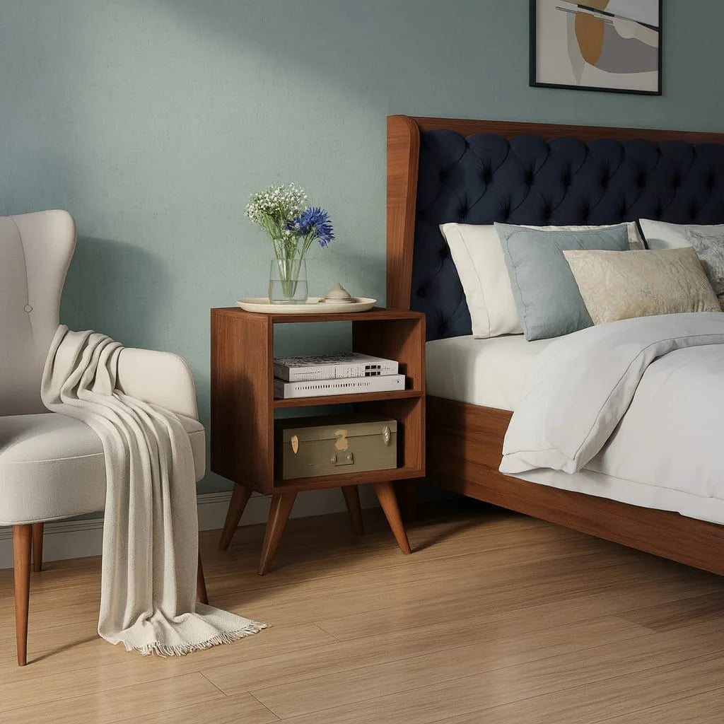 Table de Chevet avec 2 Tablettes