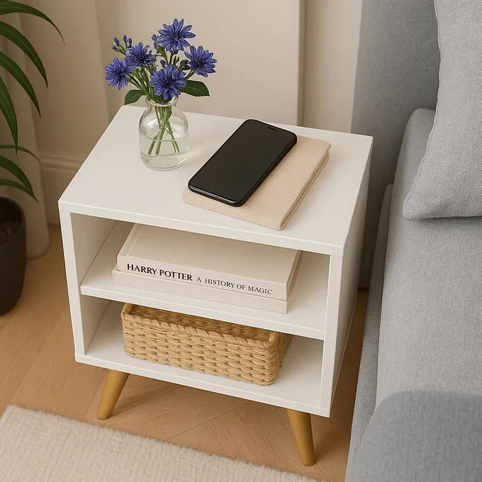Table de Chevet avec 2 Tablettes