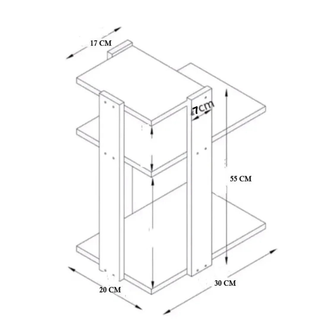 Table d’appoint moderne à 3 niveaux